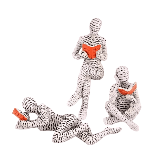 Reading Figure Sculptures - Set of Three - The Bookstore