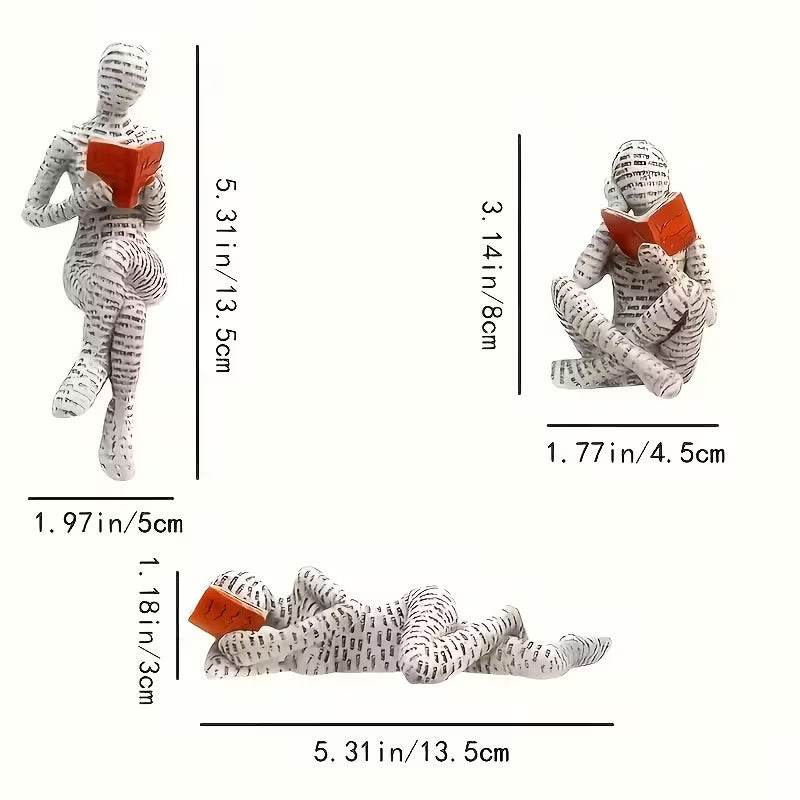 Reading Figure Sculptures - Set of Three