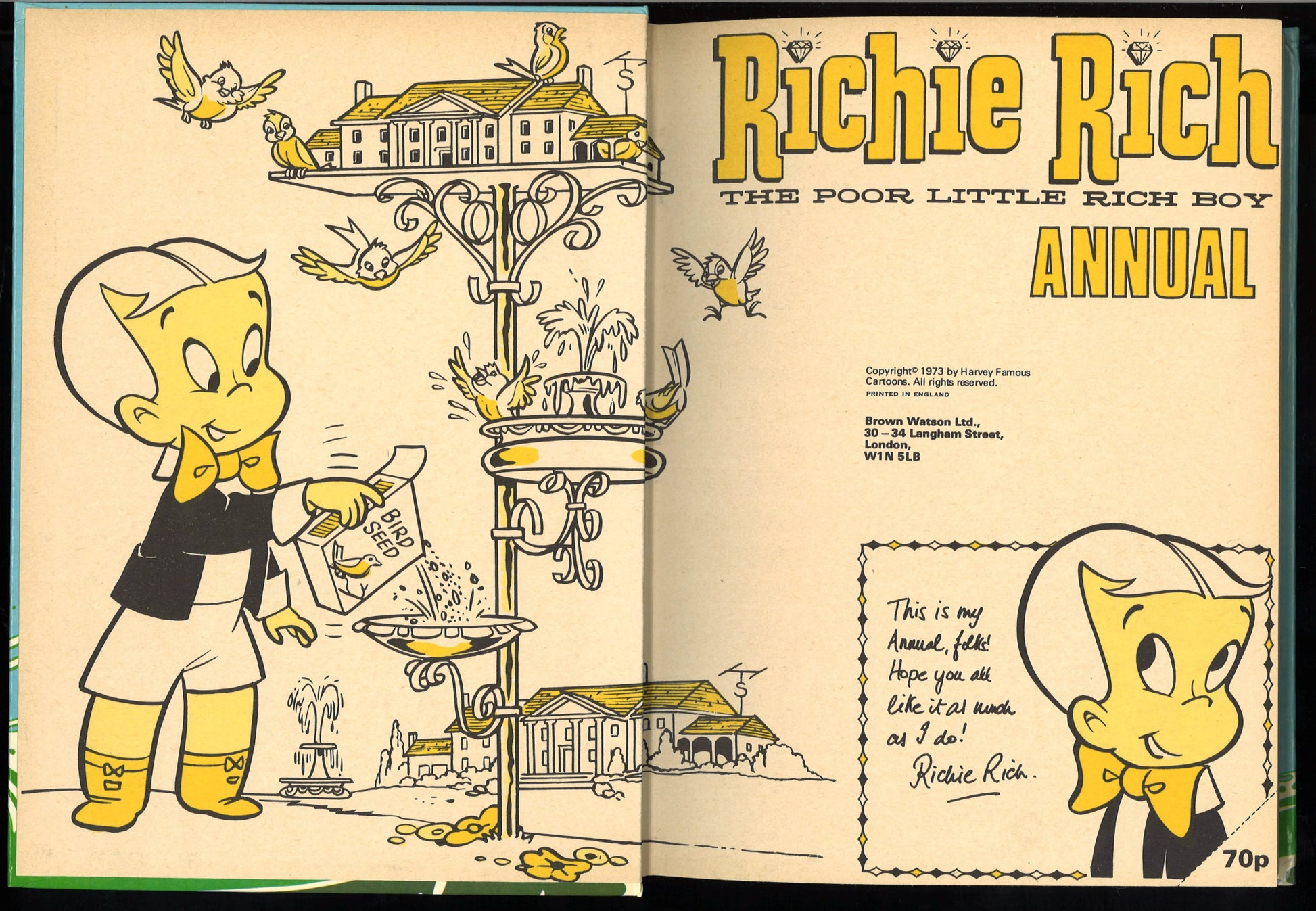 Richie Rich Annual featuring Little Dot and Little Lotta (1973) - The Bookstore
