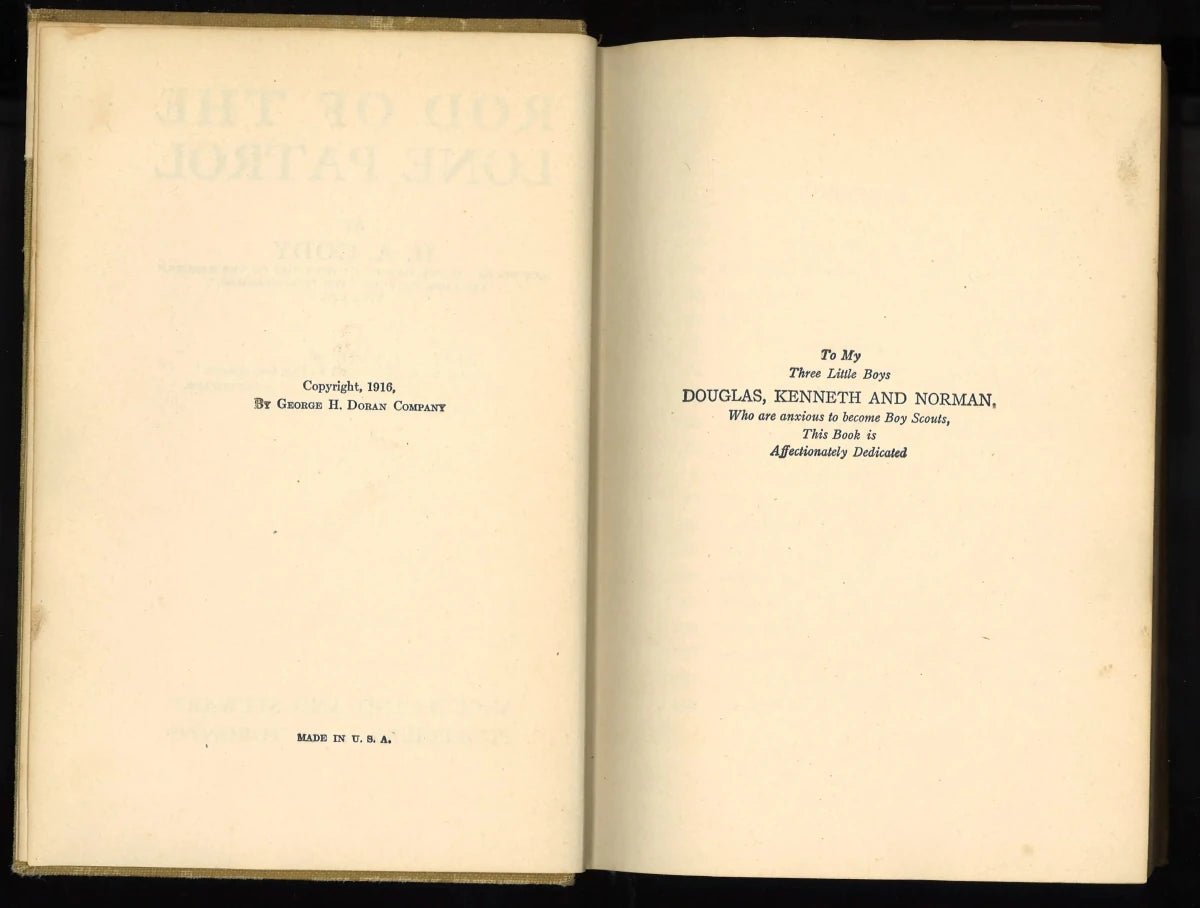Rod of the Lone Patrol by H. A. Cody – 1916 Canadian Edition - The Bookstore
