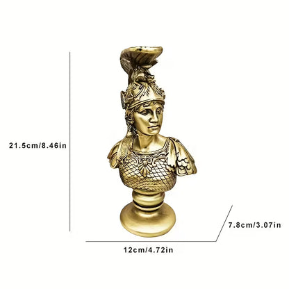 Greek Goddess Athena Bust - Goddess of War, Wisdom & Justice, Maiden in Armor Figurine