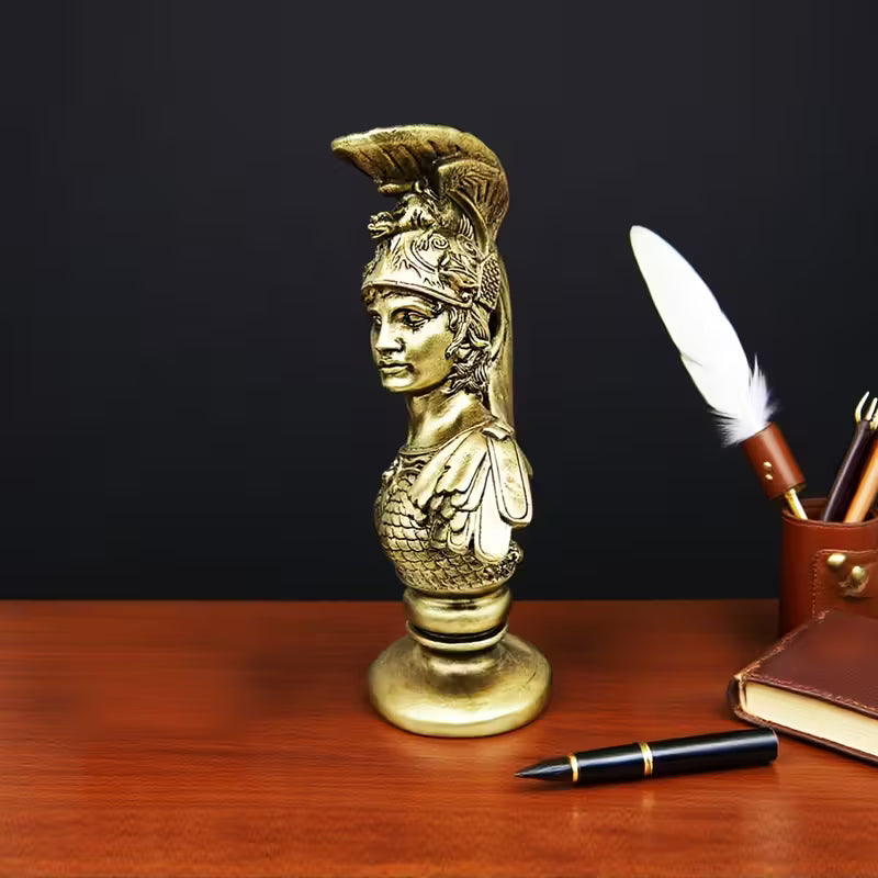 Greek Goddess Athena Bust - Goddess of War, Wisdom & Justice, Maiden in Armor Figurine