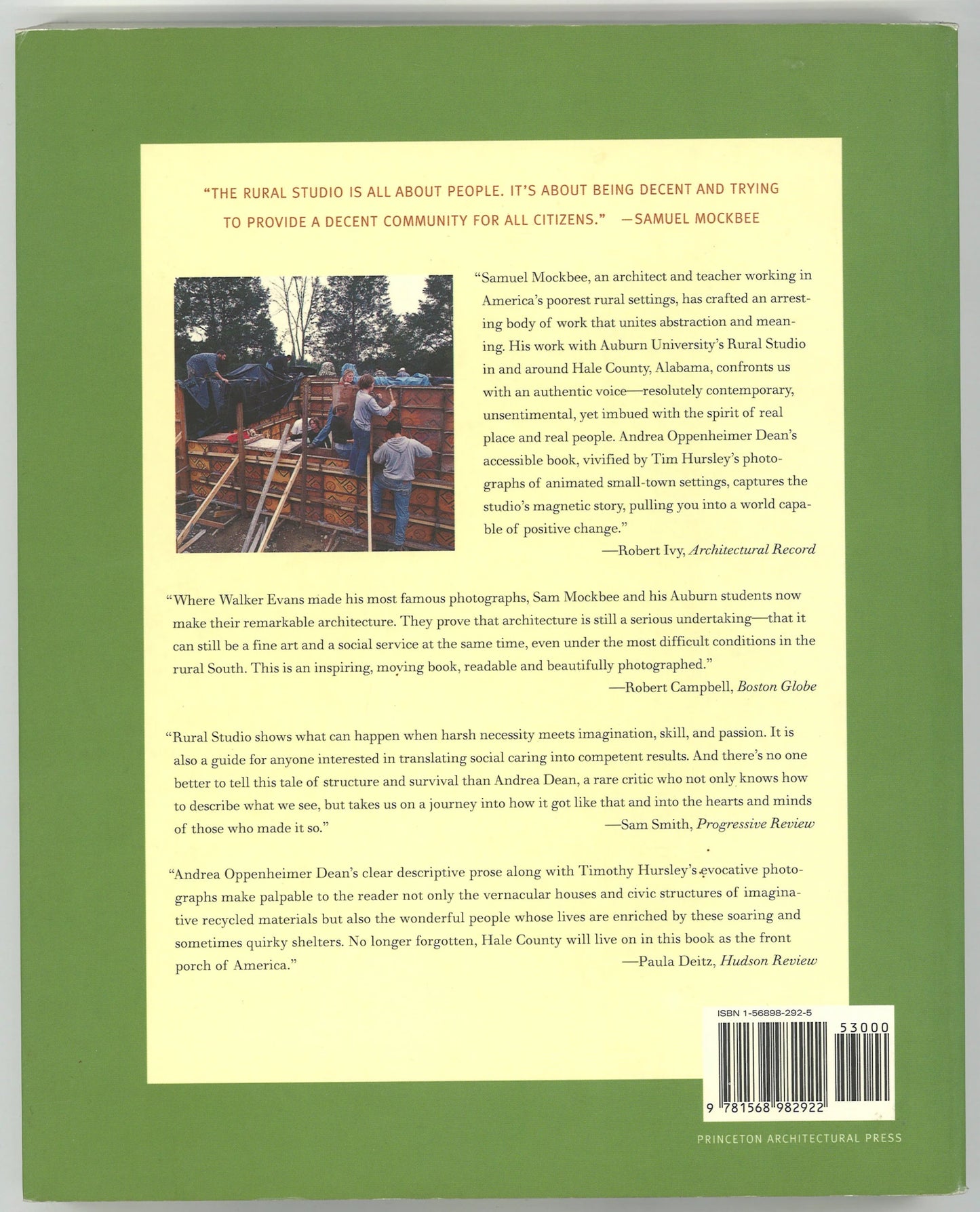 Rural Studio: Samuel Mockbee and an Architecture of Decency - The Bookstore