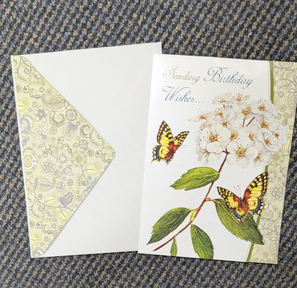 Sending Birthday Wishes - Sweet Alyssum & Monarch Butterflies - The Bookstore