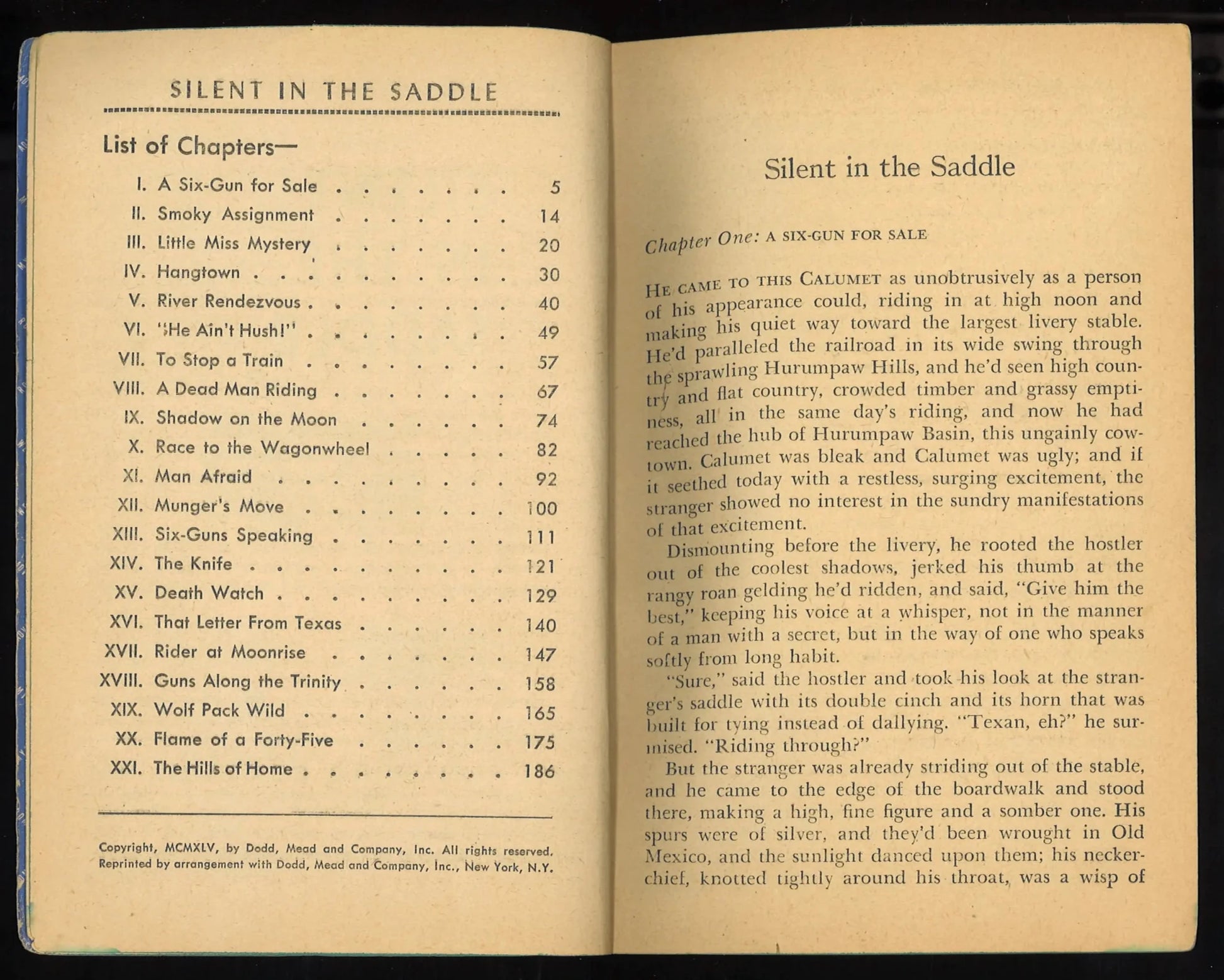 Silent in the Saddle by Norman A. Fox - Dell Book 362 (1945) - The Bookstore
