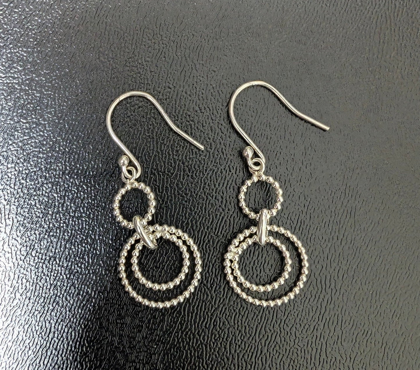 Silver Dangling Circular Rope Earrings - The Bookstore