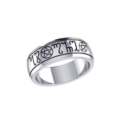 Silver Theban Handfasting Wedding Band Ring Silver Insanity