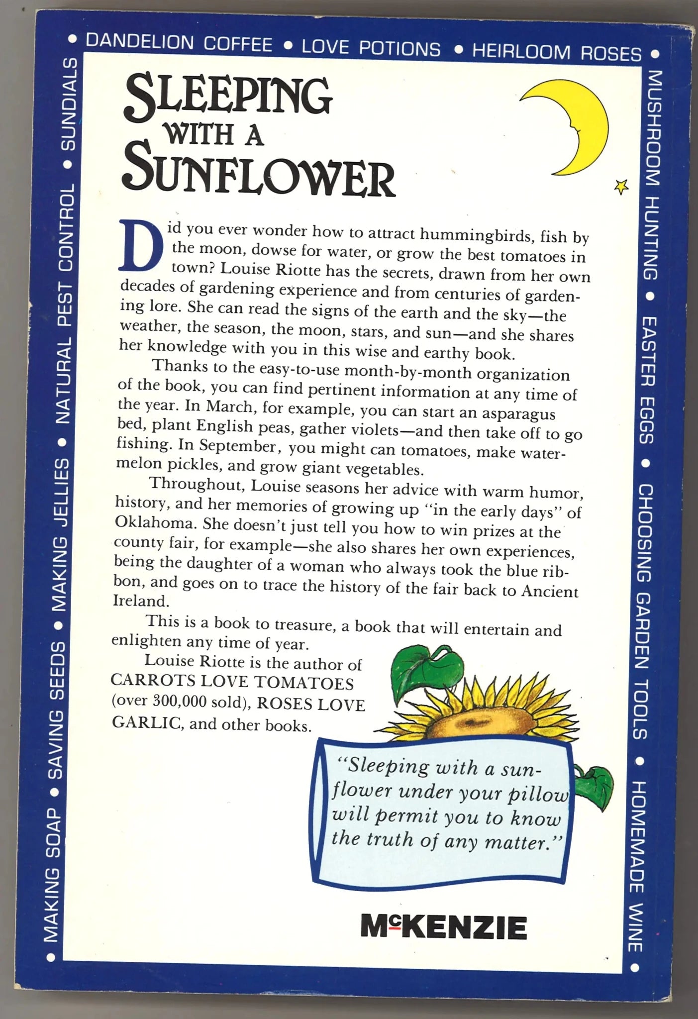 Sleeping With A Sunflower: A Treasury of Old - Time Gardening Lore - The Bookstore