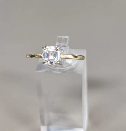 Solid Gold Asscher Ring - Size 9 - The Bookstore