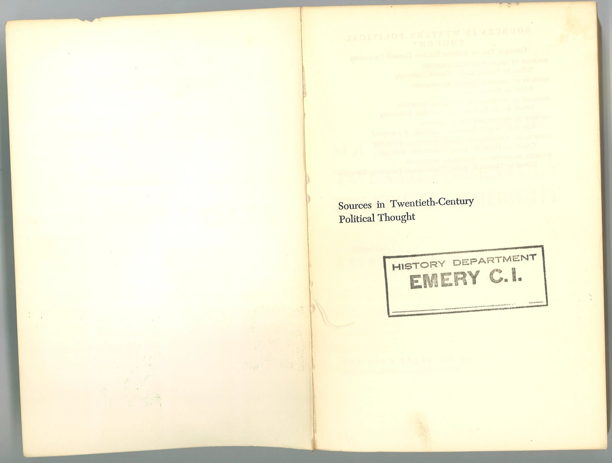 Sources in Twentieth - Century Political Thought - The Bookstore