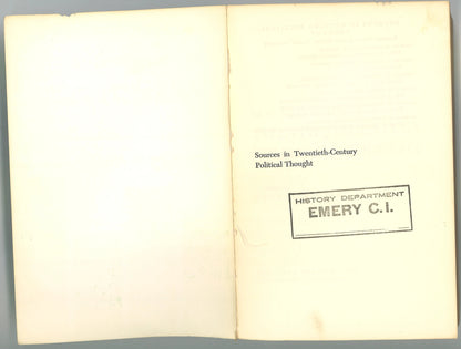 Sources in Twentieth - Century Political Thought - The Bookstore