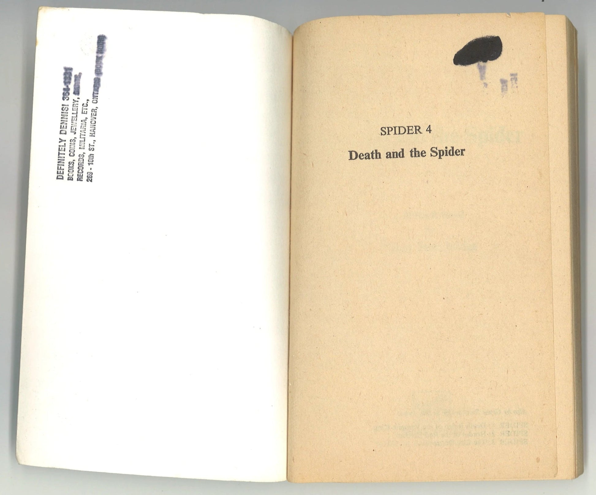 Spider: Death and The Spider (No. 4) Grant Stockbridge