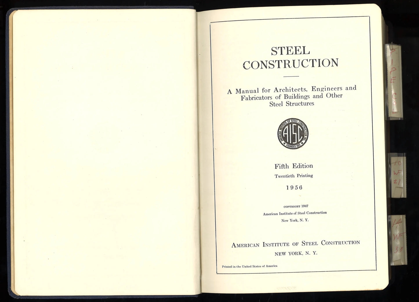 Steel Construction Manual of The American Institute of Steel Construction (5th Edition) - The Bookstore