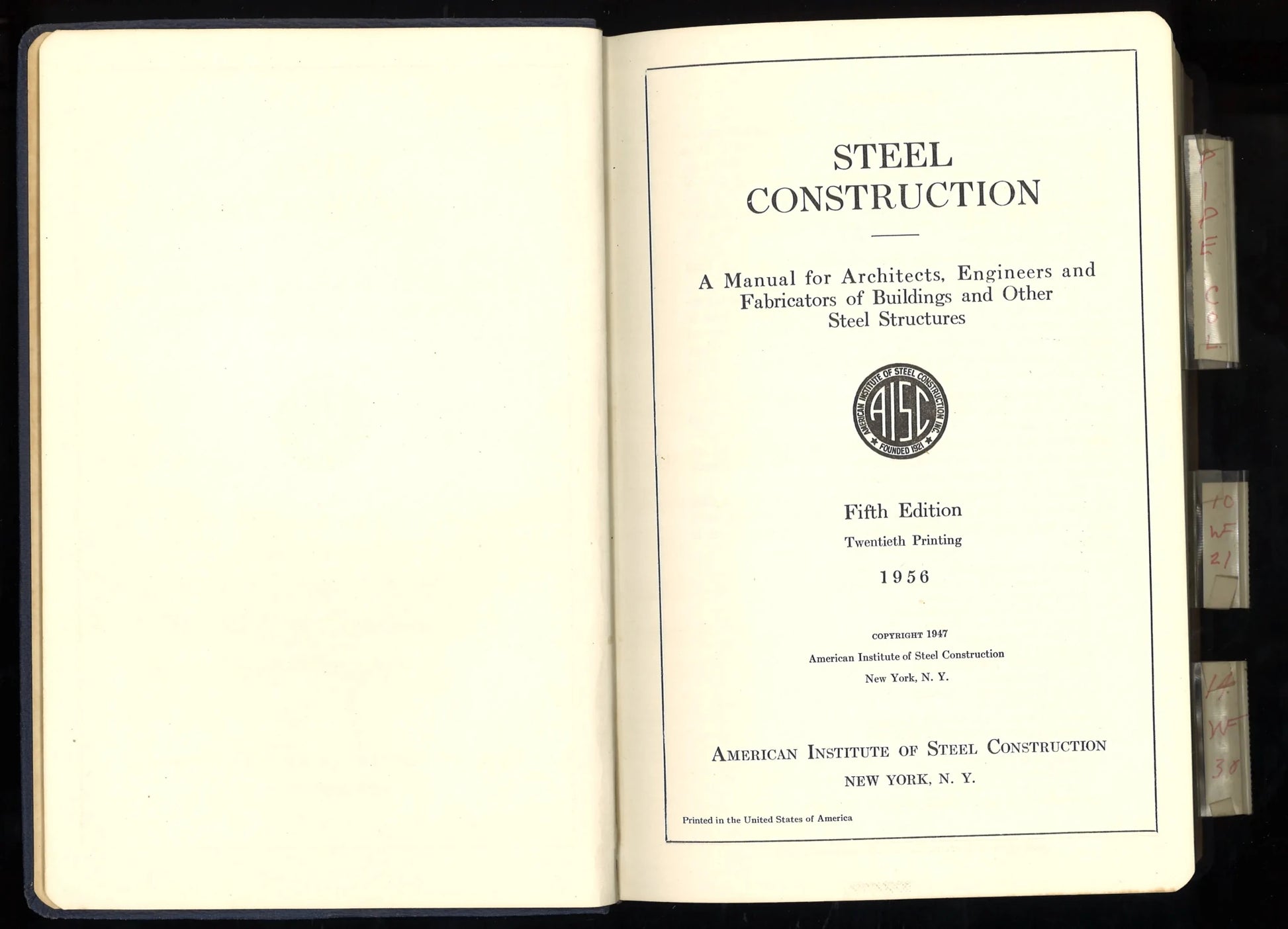 Steel Construction Manual of The American Institute of Steel Construction (5th Edition) - The Bookstore