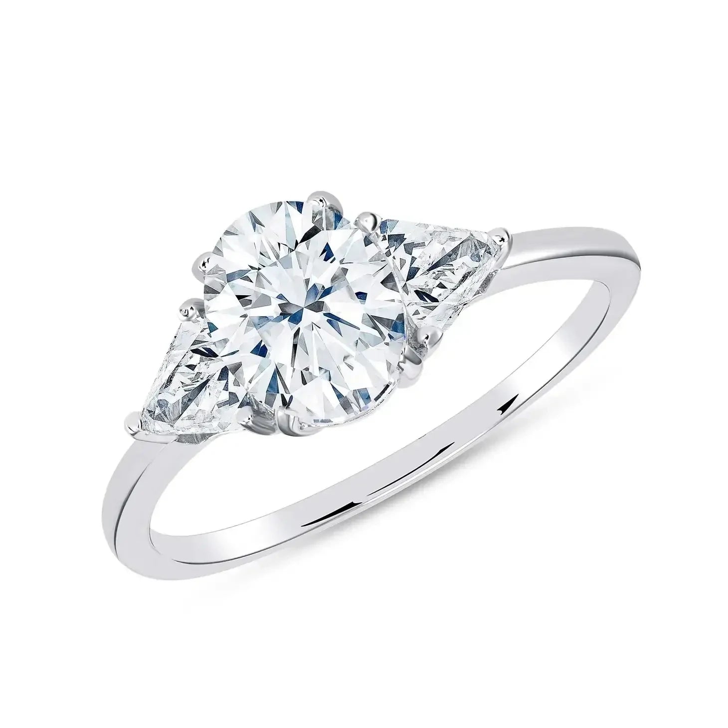 Sterling Silver 3 Stone CZ Solitaire Ring - Size 8 - The Bookstore