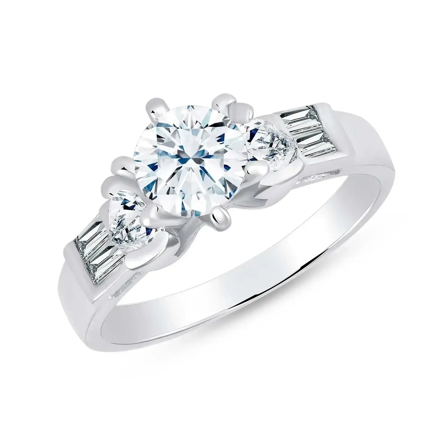 Sterling Silver Solitaire CZ Ring - Size 6 - The Bookstore