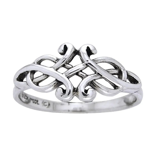 Sterling Silver Unique Celtic Knotwork Ring - Size 12 - The Bookstore