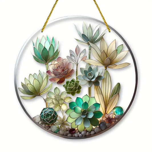 Succulent Plant Suncatcher TSUKIYY