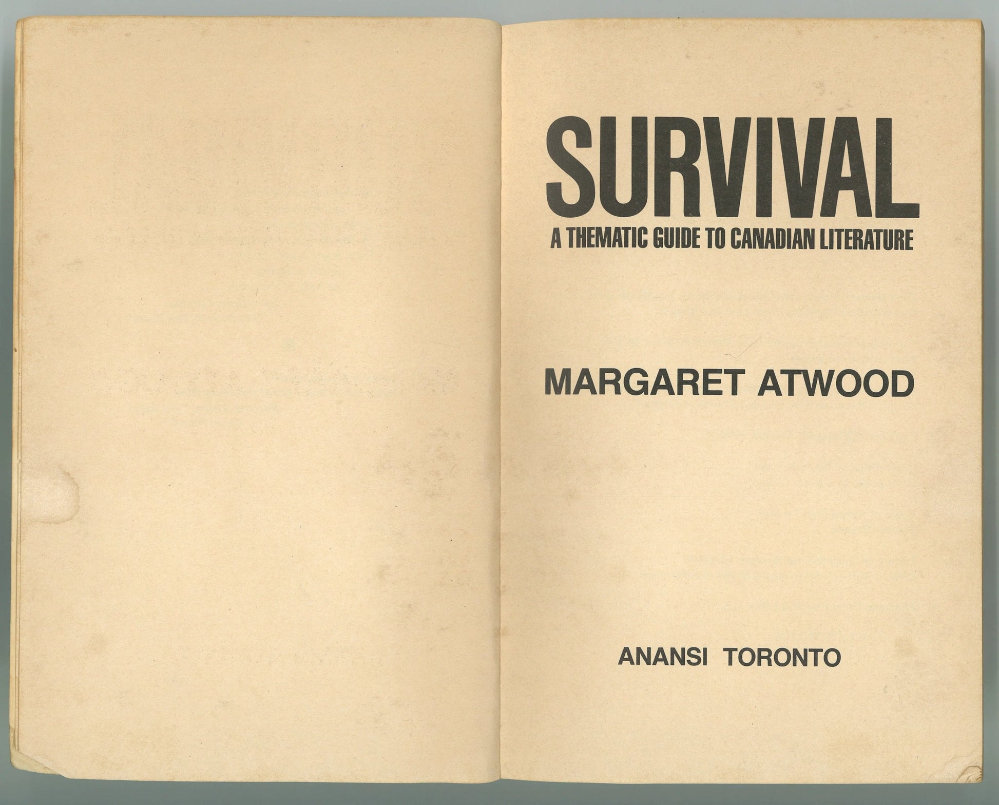 Survival: A Thematic Guide To Canadian Literature - The Bookstore