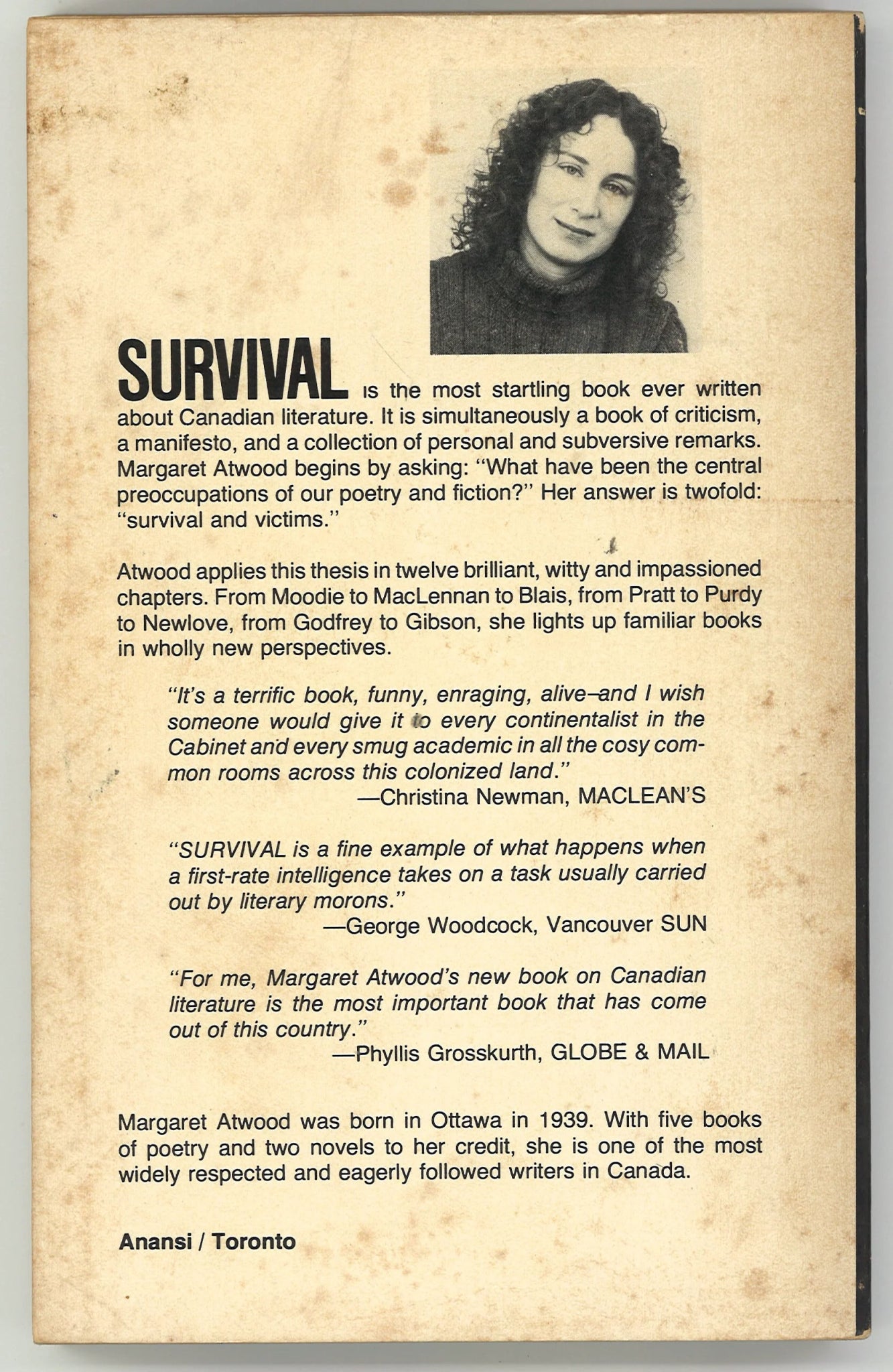 Survival: A Thematic Guide To Canadian Literature - The Bookstore