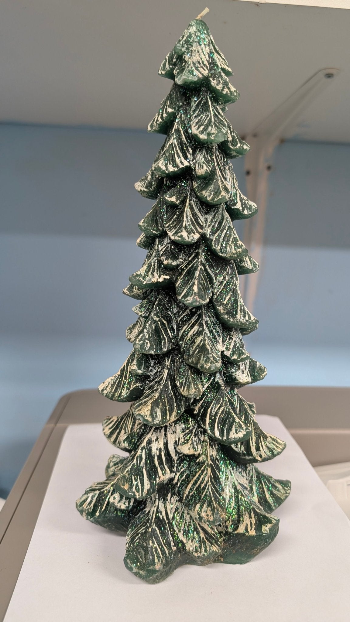 Tall Green Christmas Tree Candle - The Bookstore