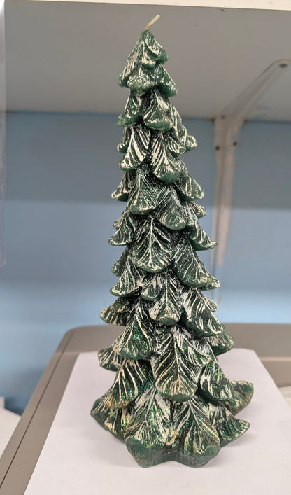 Tall Green Christmas Tree Candle - The Bookstore