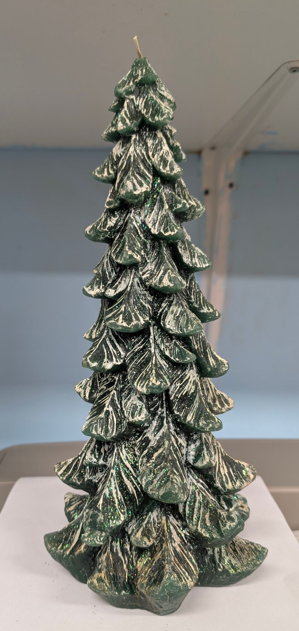 Tall Green Christmas Tree Candle - The Bookstore