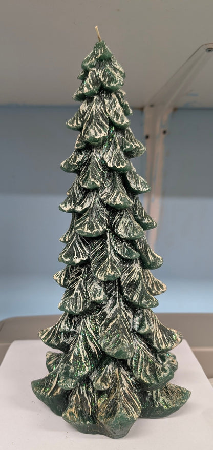 Tall Green Christmas Tree Candle - The Bookstore