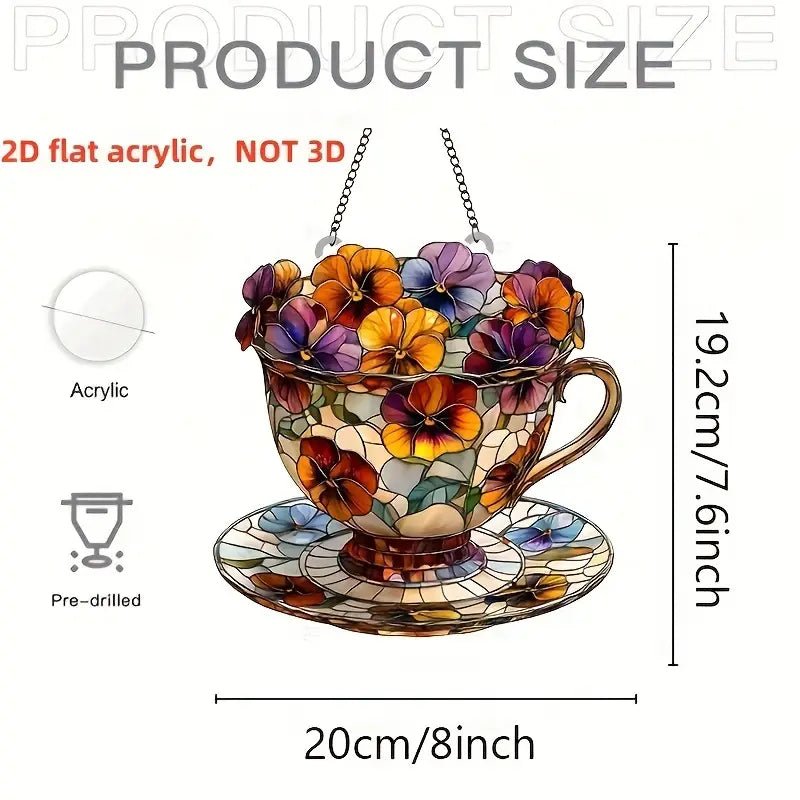 Teacup with Flowers Suncatcher XCSP
