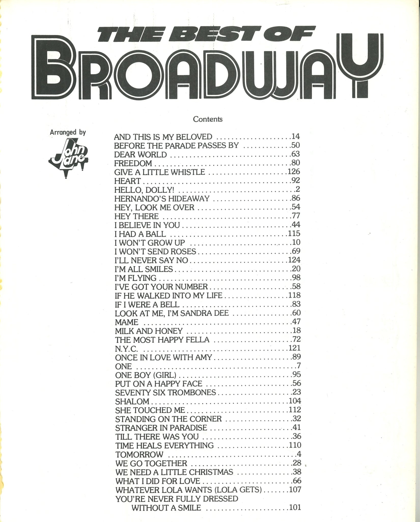 The Best of Broadway Easy Piano Songbook  MPL-1133 Easy Piano