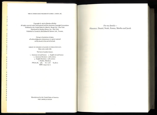 The Best of Modern Humor edited by Mordecai Richler – First American Edition, 1983 - The Bookstore
