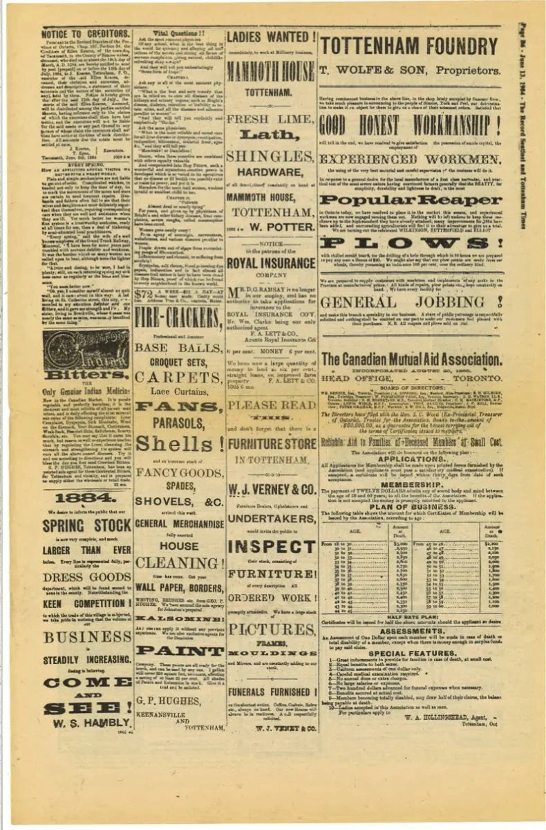 The Cardwell Sentinel — June 19, 1884 Facsimile Reproduction - The Bookstore