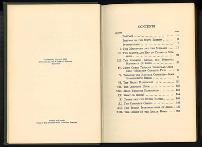 The Christ of the Indian Road by E. Stanley Jones – 1926 McClelland & Stewart - The Bookstore