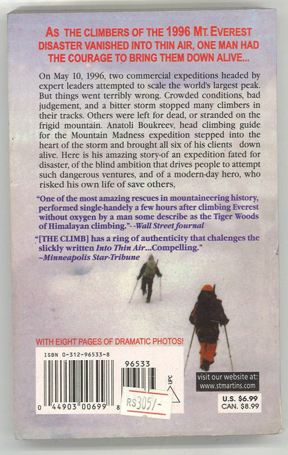 The Climb: Tragic Ambitions on Everest Anatoli Boukreev, G. Weston DeWalt