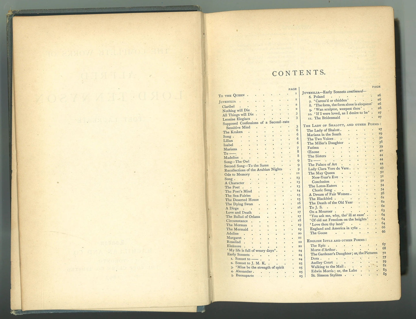 The Complete Works of Alfred Lord Tennyson Poet Laureate Alfred Lord Tennyson