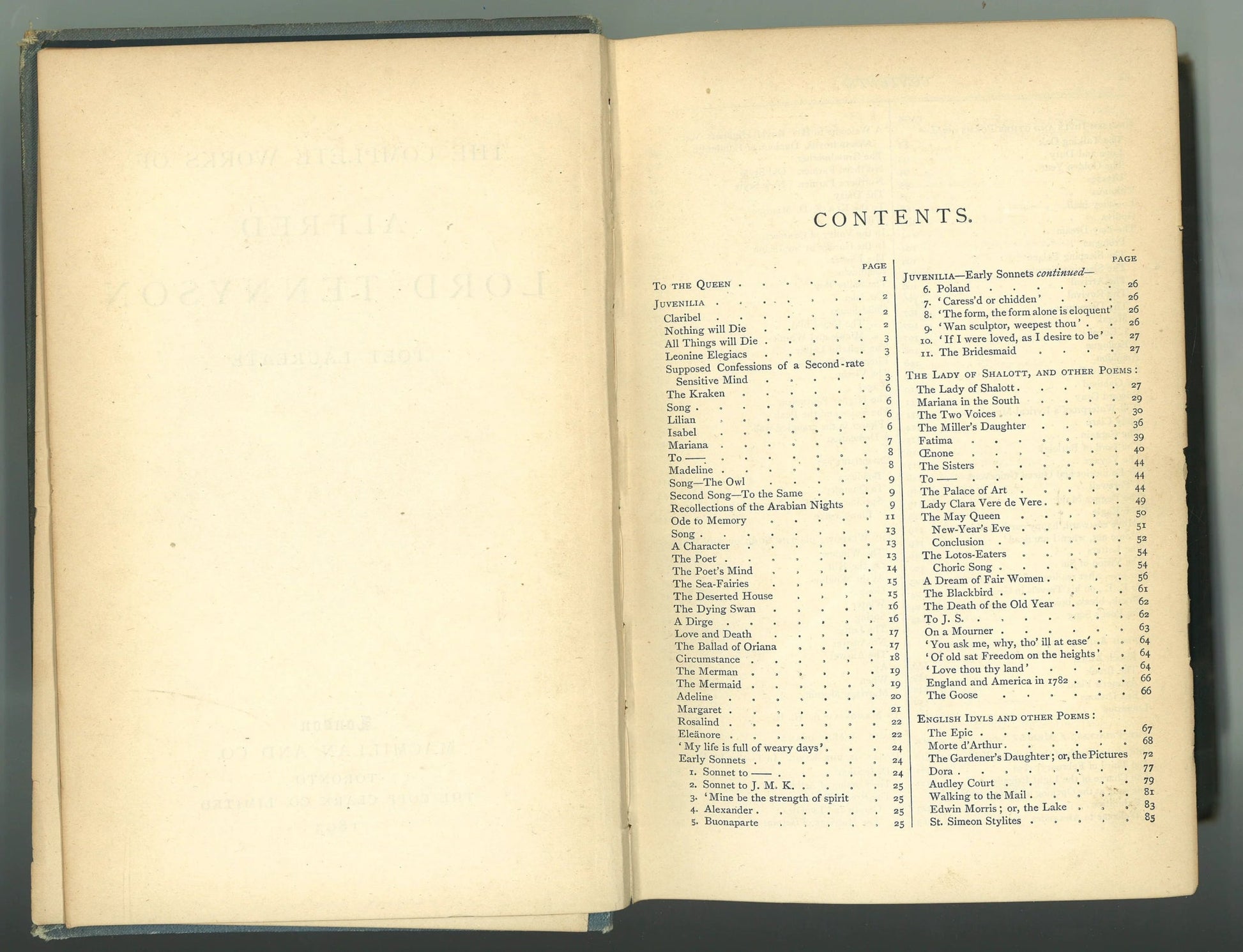 The Complete Works of Alfred Lord Tennyson Poet Laureate Alfred Lord Tennyson