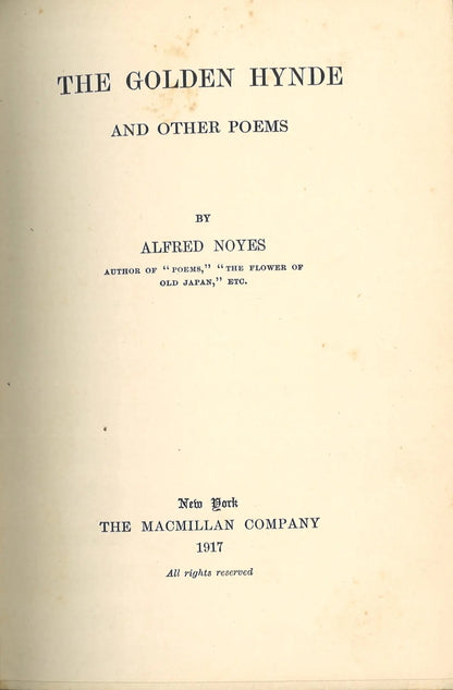The Golden Hynde and Other Poems (1917) - The Bookstore