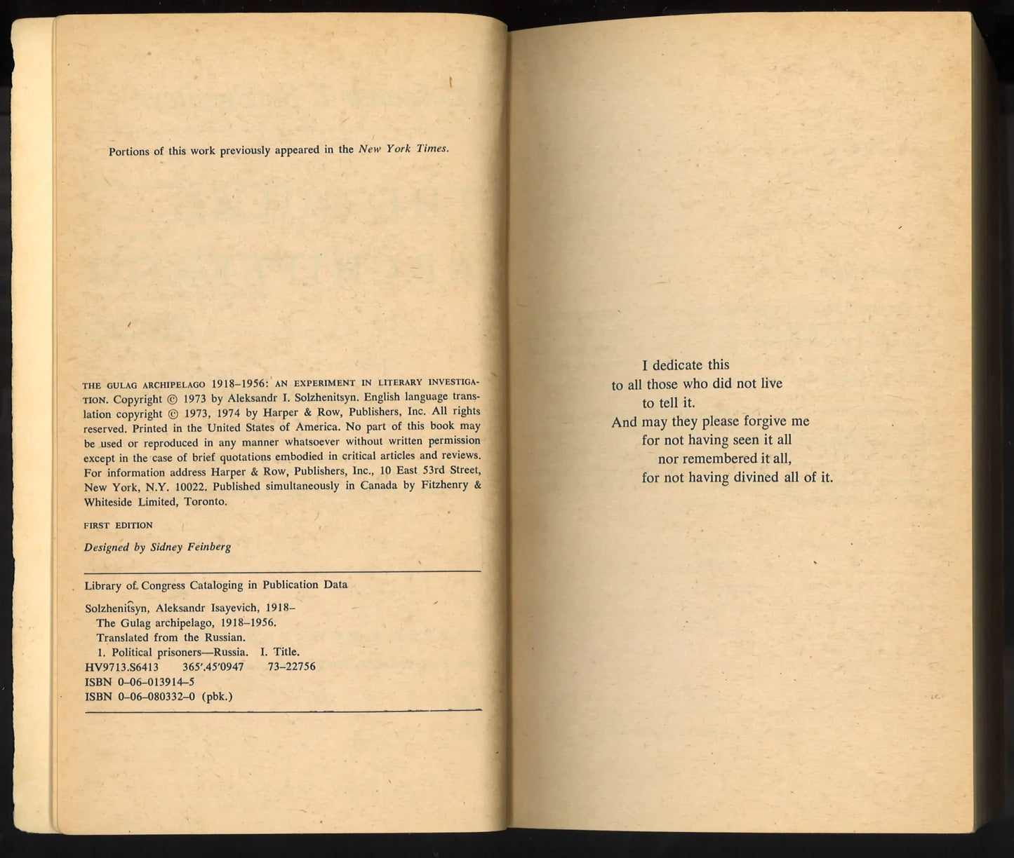 The Gulag Archipelago: 1918-1956 An Experiment in Literary Investigation I - II - The Bookstore