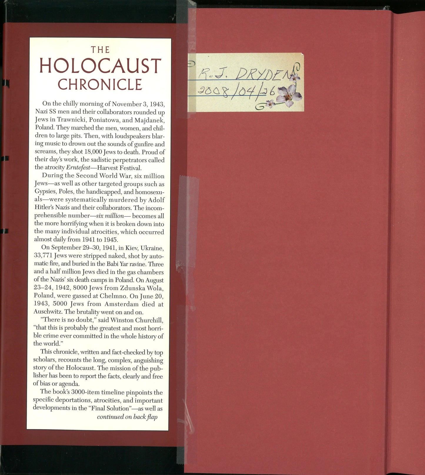 The Holocaust Chronicle: A History in Words and Pictures - The Bookstore