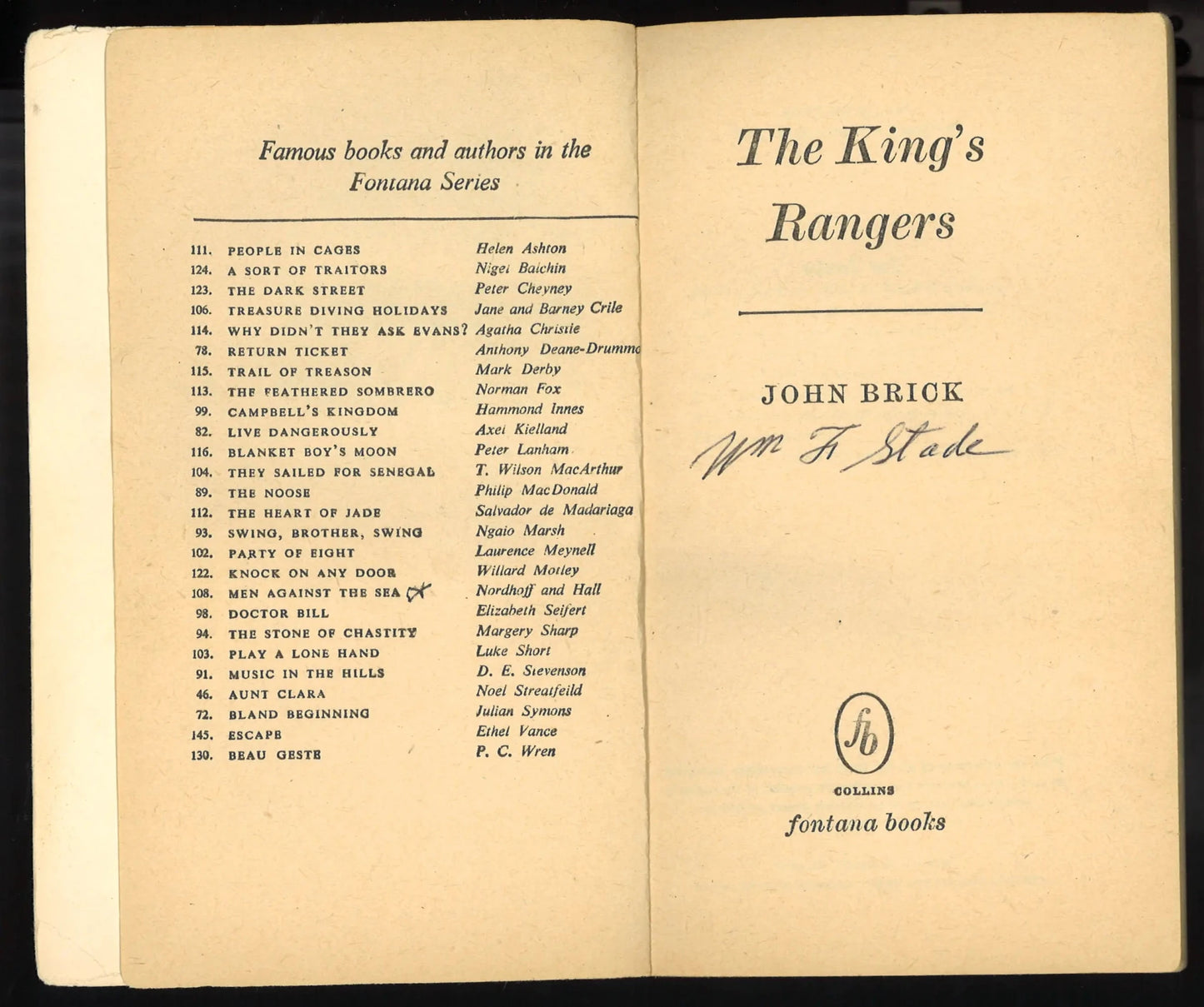 The King's Rangers First Fontana Edition No. 189 - 1957 - The Bookstore