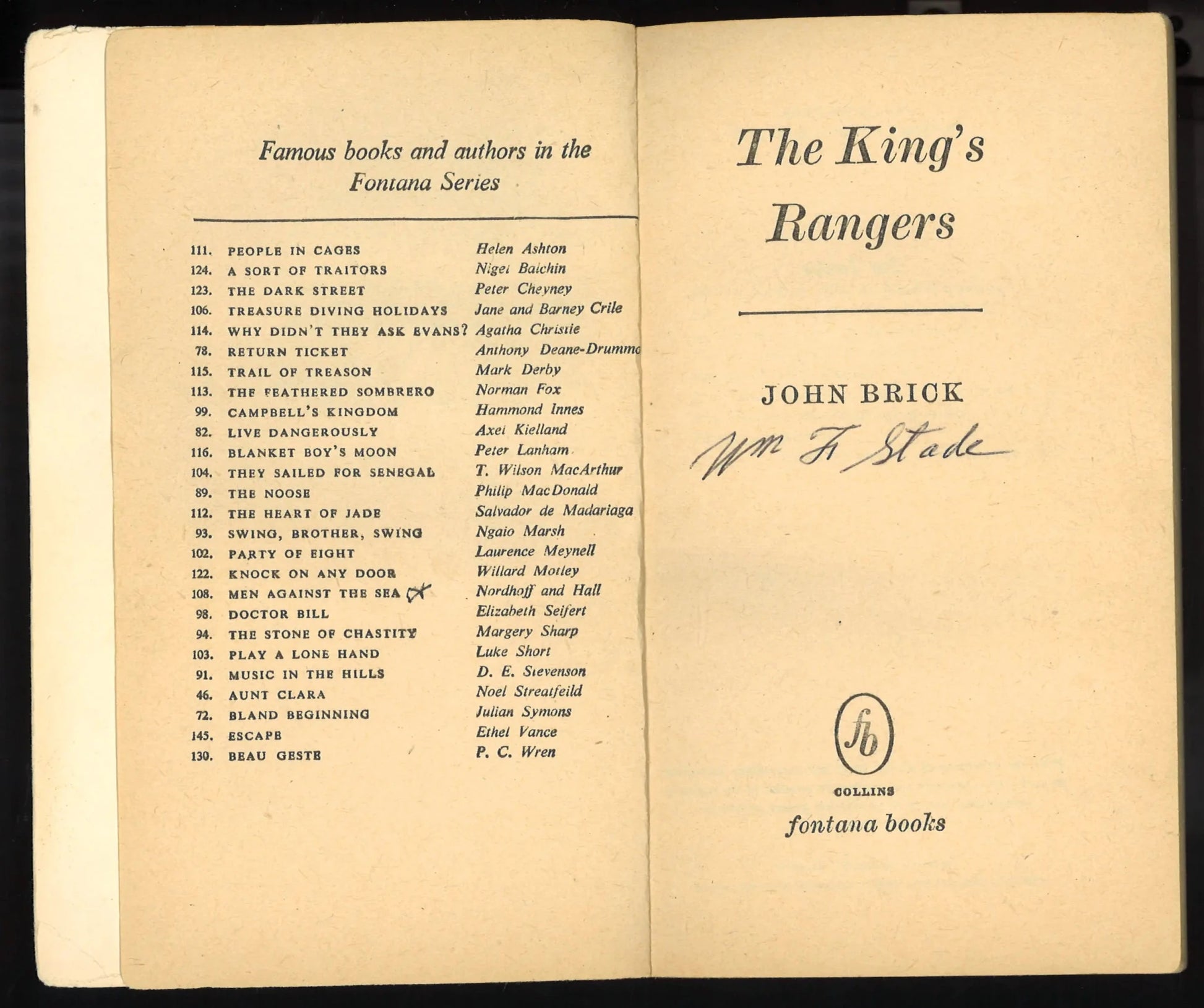 The King's Rangers First Fontana Edition No. 189 - 1957 - The Bookstore