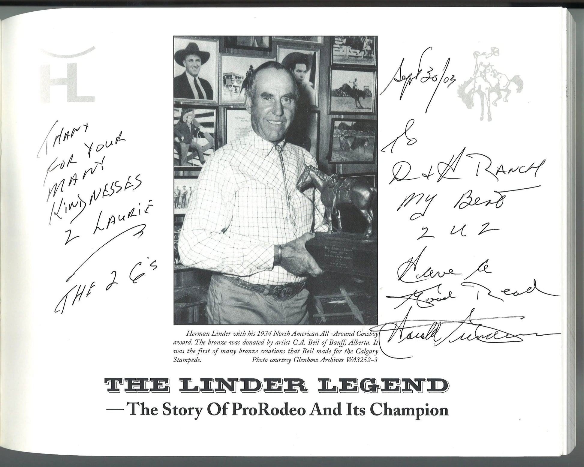 The Linder Legend: The Story of ProRodeo and Its Champion (Signed) Harald Gunderson