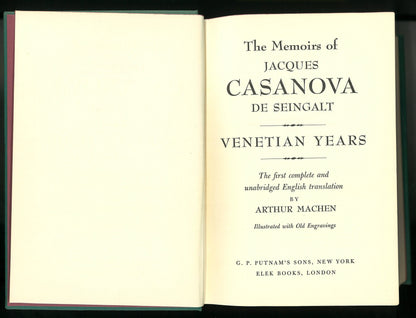 The Memoirs of Jacques Casanova de Seingalt - Venetian Years - The Bookstore