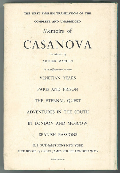 The Memoirs of Jacques Casanova de Seingalt - Venetian Years - The Bookstore