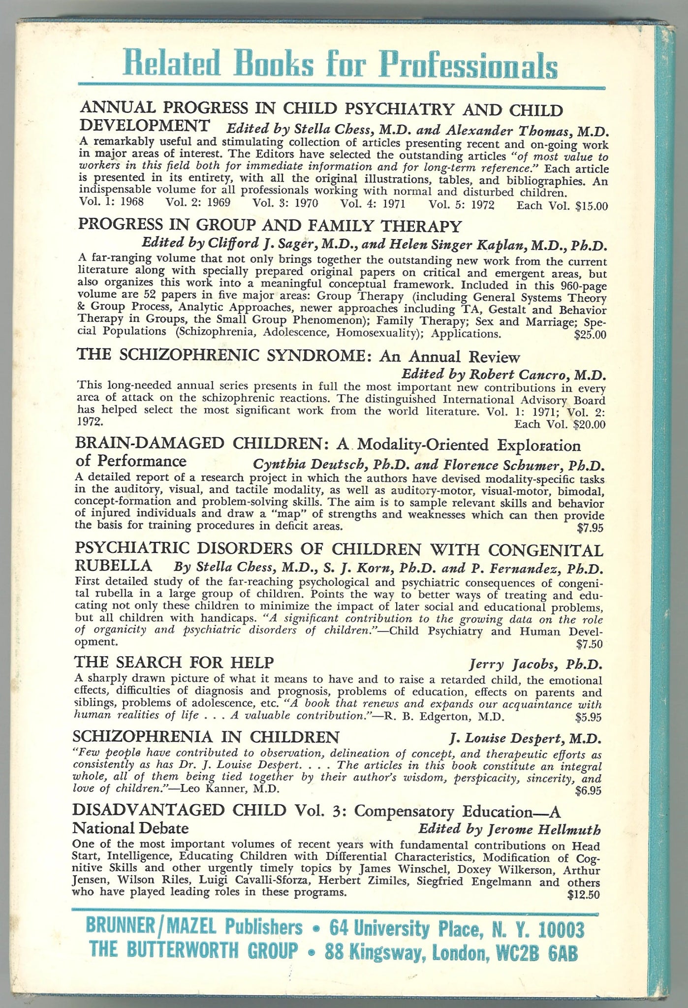 The Mentally Retarded Child and His Family: A Multidisciplinary Handbook - The Bookstore