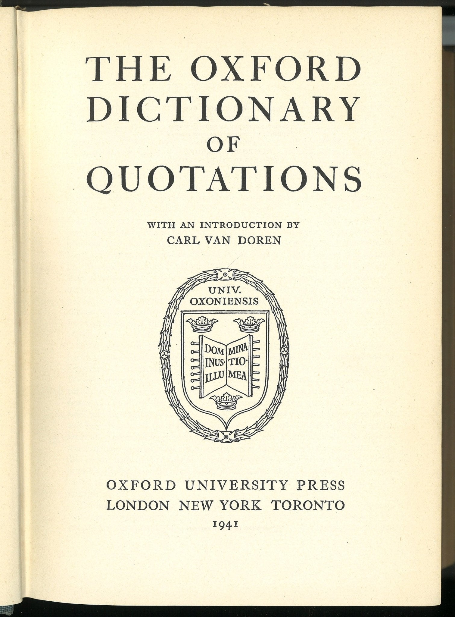 The Oxford Dictionary Of Quotations - The Bookstore