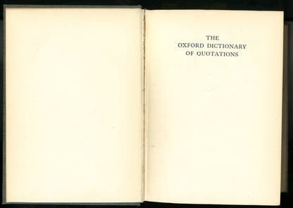 The Oxford Dictionary Of Quotations - The Bookstore