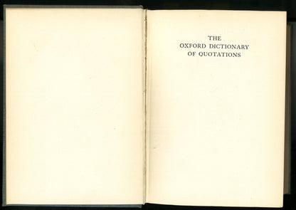 The Oxford Dictionary Of Quotations - The Bookstore