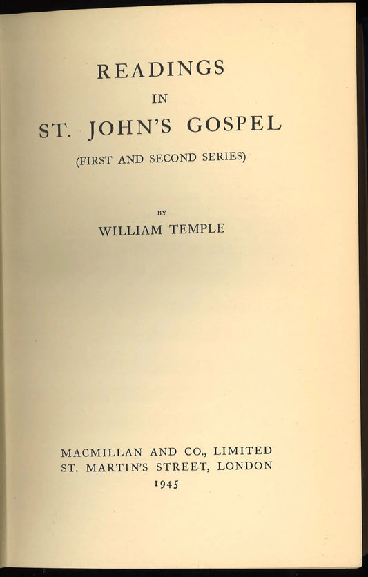 The Readings of St. John's Gospel (First and Second Series) - The Bookstore