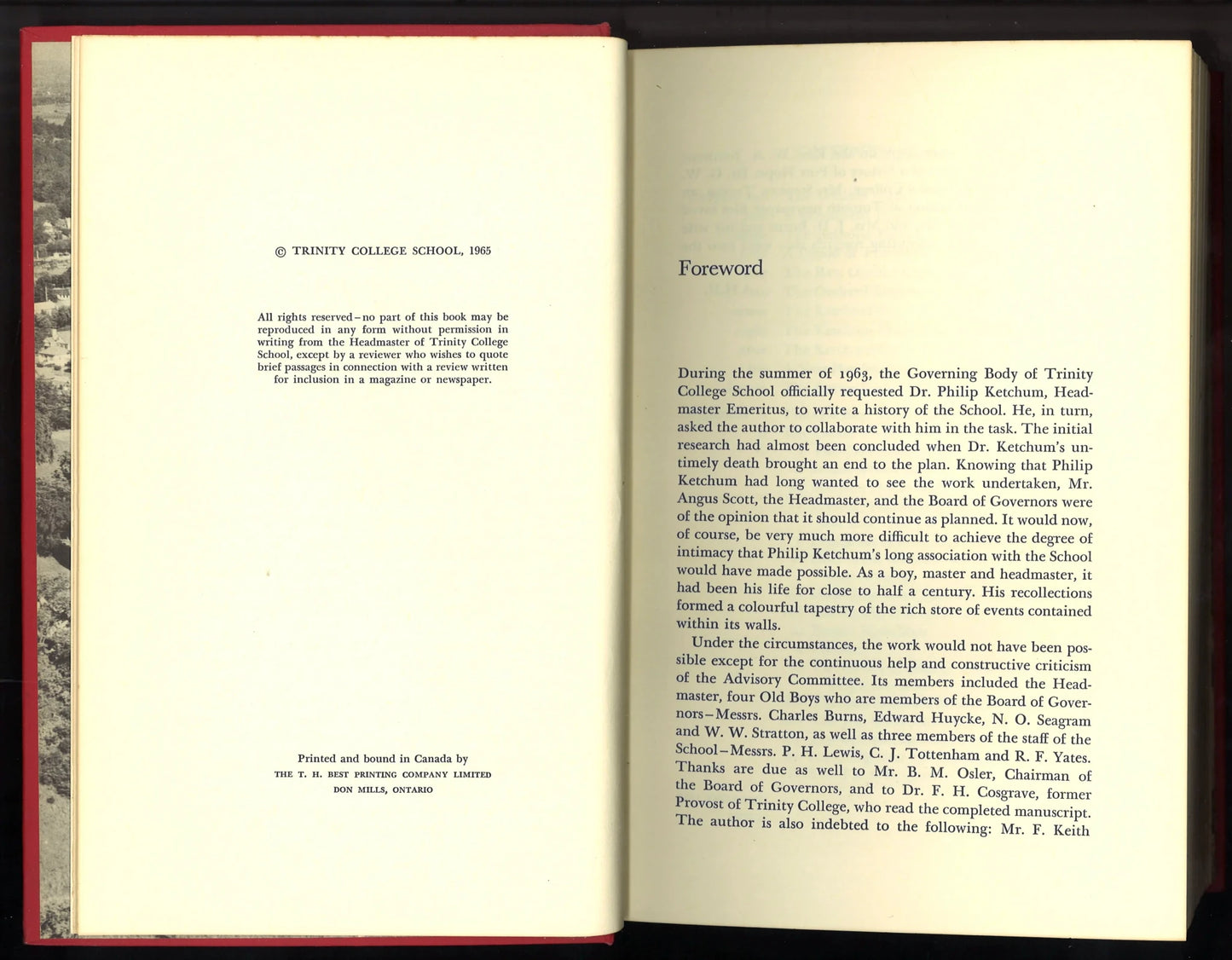 The School on The Hill: Trinity College School 1865 - 1965 - The Bookstore
